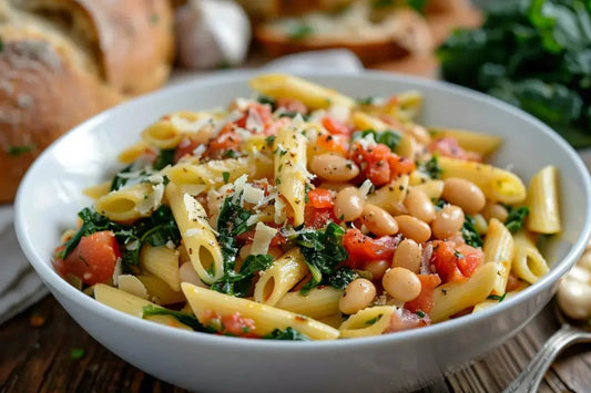 Penne Pasta With Cannellini Beans And Escarole - Organo Republic