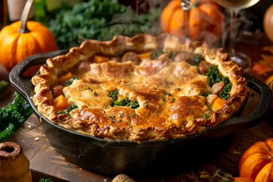 Pumpkin Pot Pie With Sausage & Kale - Organo Republic