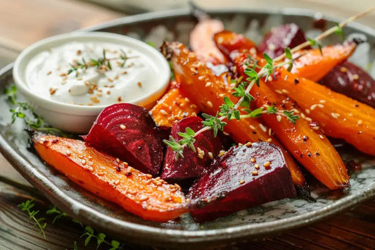 Roasted Beets & Carrots With Miso-Yogurt - Organo Republic