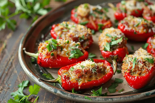 Stuffed Hot Cherry Pepper Poppers - Organo Republic