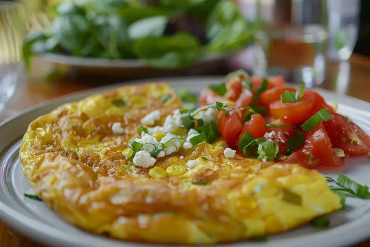 Sweet Corn Frittata With Cherry Tomato Compote - Organo Republic
