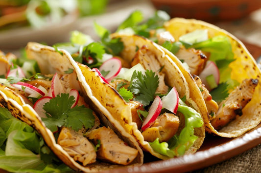 Chicken Tacos With Bok Choy & Radish Slaw - Organo Republic