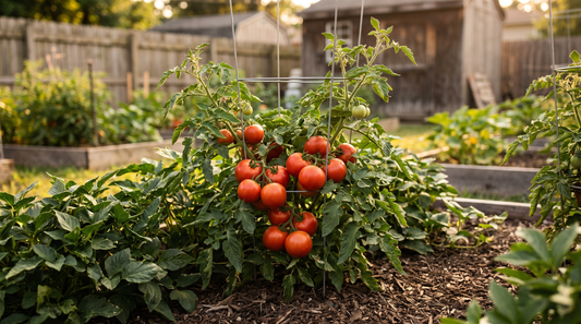 New Yorker tomato plant with ripe fruit