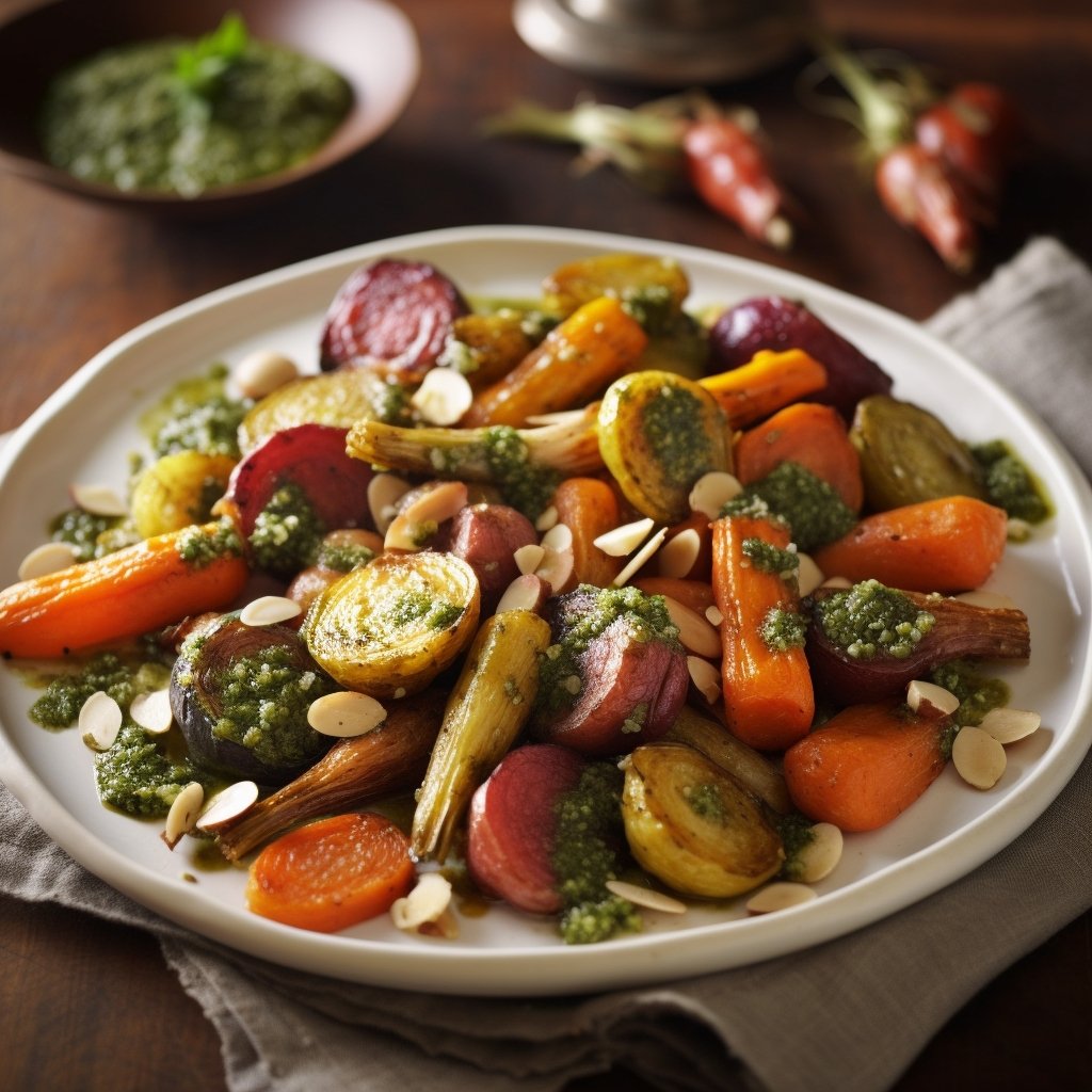 Roasted Carrots & Beets + Carrot-Top Pesto