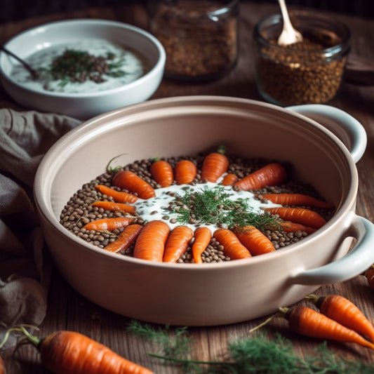 Spiced Carrots Over Lentils With Yogurt - Organo Republic