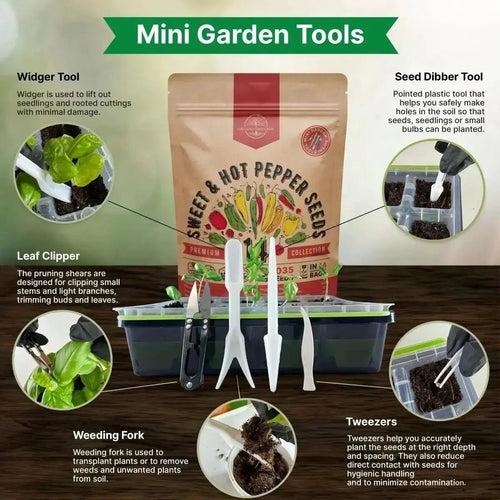 14 Sweet & Hot Peppers Seeds Variety Pack - 1,030+ Non - GMO Heirloom Pepper Seeds for Outdoor and Indoor Home Gardening - Organo Republic