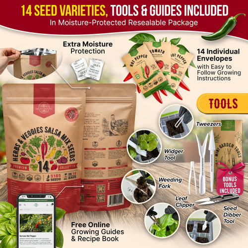 14 Herbs & Veggies Salsa Mix Seeds Variety Pack