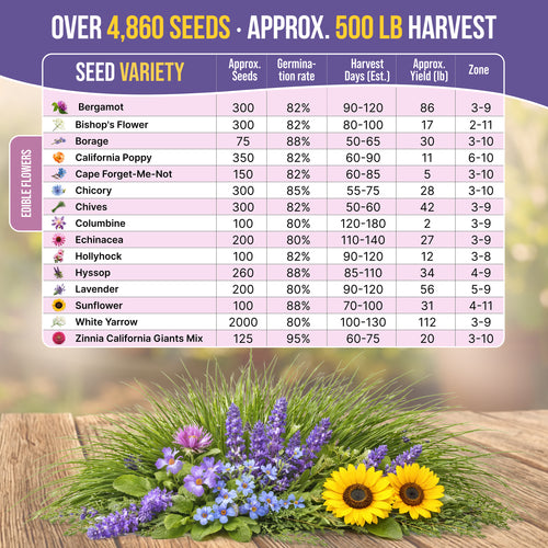 best online flower seeds Organo Republic - 15 Edible Flower Seeds Varieties