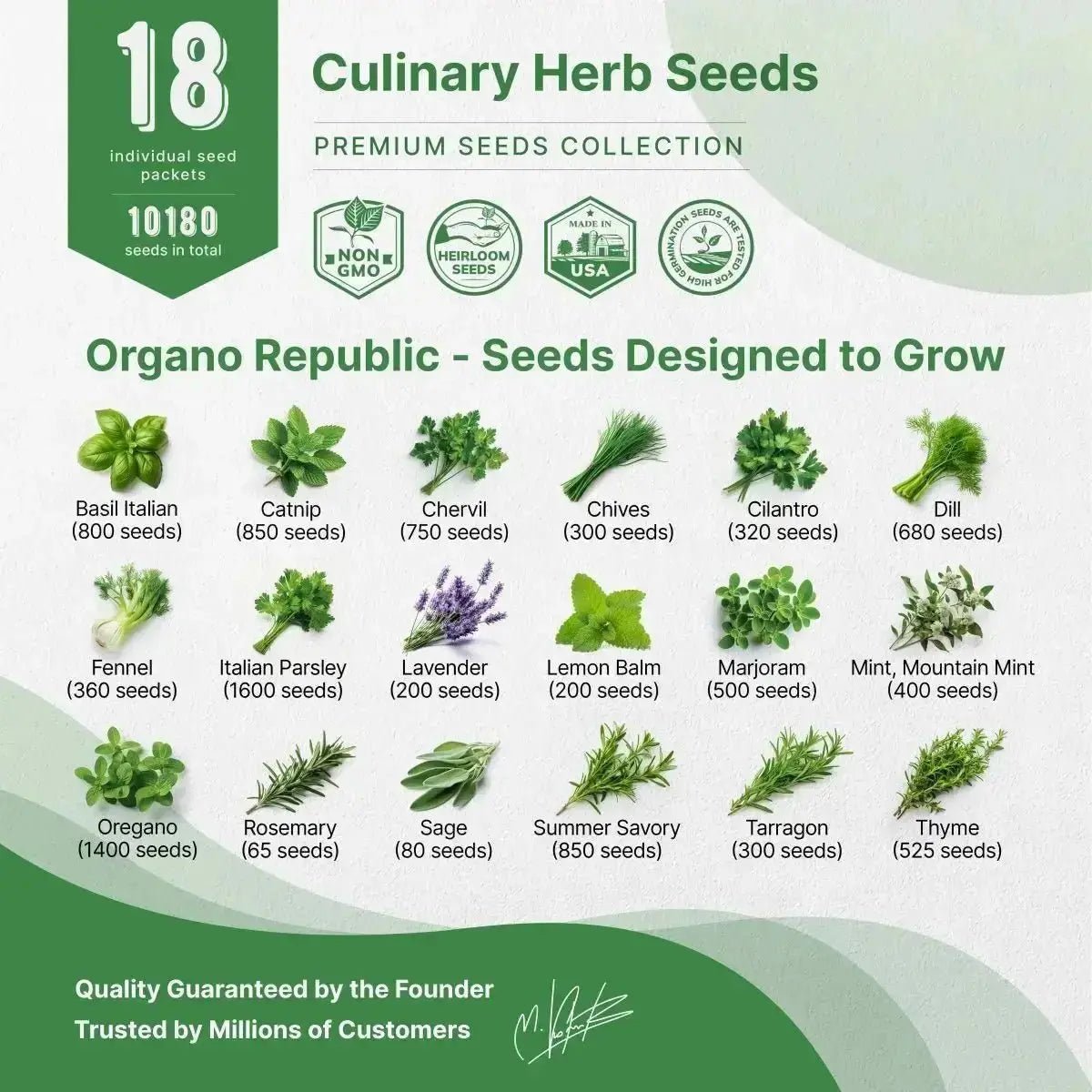 18 Culinary Herb Seeds Variety Pack - Buy Online at the Best Price