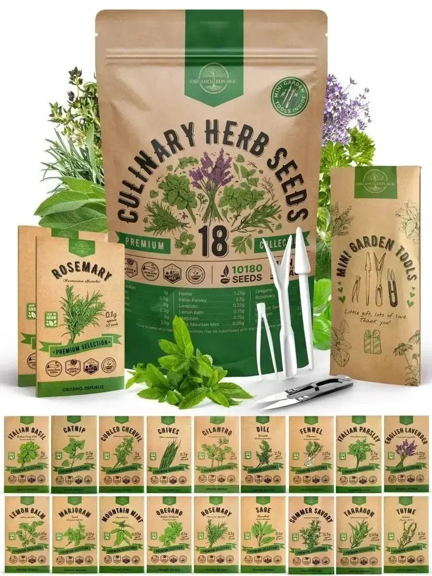 18 Culinary Herb Seeds Variety Pack - Buy Online at the Best Price