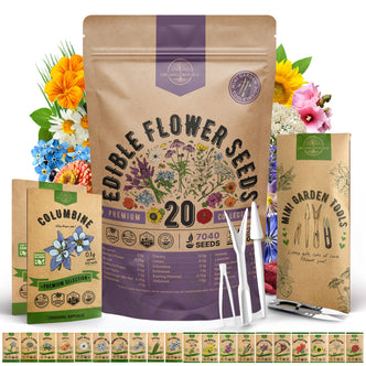 20 Edible Flower Seeds Variety Pack