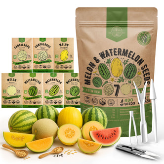 7 Melon & Watermelon Seeds Variety Pack