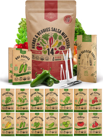 14 Herbs & Veggies Salsa Mix Seeds Variety Pack