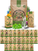 25 Culinary Herbs & Edible Flower Seeds Variety Pack