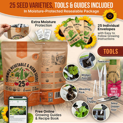 25 Summer Vegetable & Herb Garden Seeds