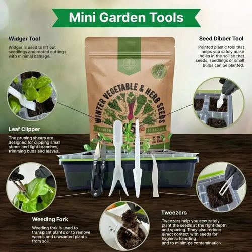 25 Winter Vegetable & Herb Seeds - 22,800+ Garden Non GMO Heirloom Seeds for Planting Vegetables in Bulk Individual Seed Packets, Garden Gift. - Organo Republic