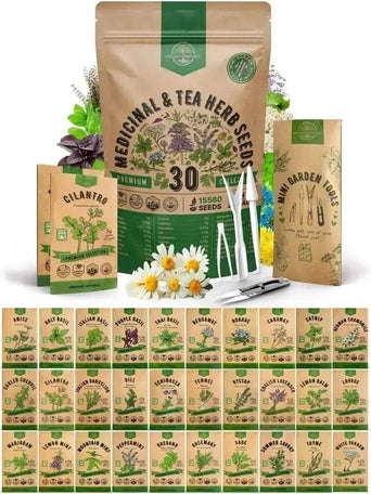 30 Herb Seeds - Medicinal & Tea Variety Pack