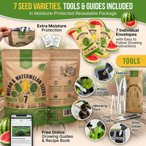 7 Melon & Watermelon Seeds Variety Pack
