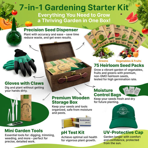 75 Greens & Vegetable Seeds Variety Pack, Garden Seed Starter Kit - Over 44,700 Non - GMO Heirloom Seeds for Planting Vegetables and Greens Garden Seeds Gift Seed Box with Gardening Supplies, Survival Kit - Organo Republic