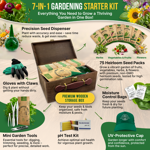 mini garden seeds 75 Herb & Vegetable Seeds Kit