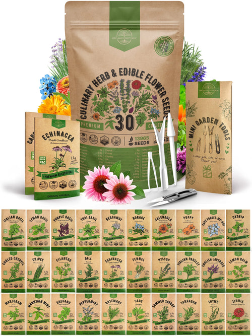 Culinary Herbs & Edible Flower Seeds Variety Pack