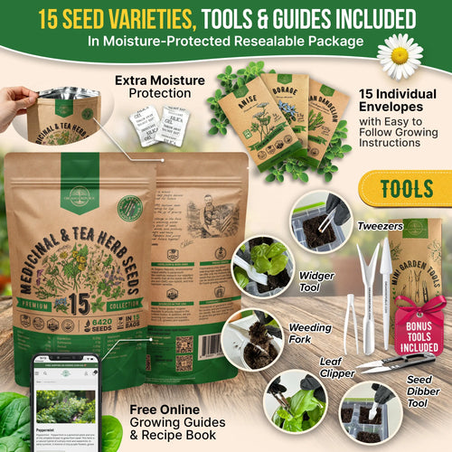 Medicinal & Tea Herb Seeds Variety Pack Organo Republic