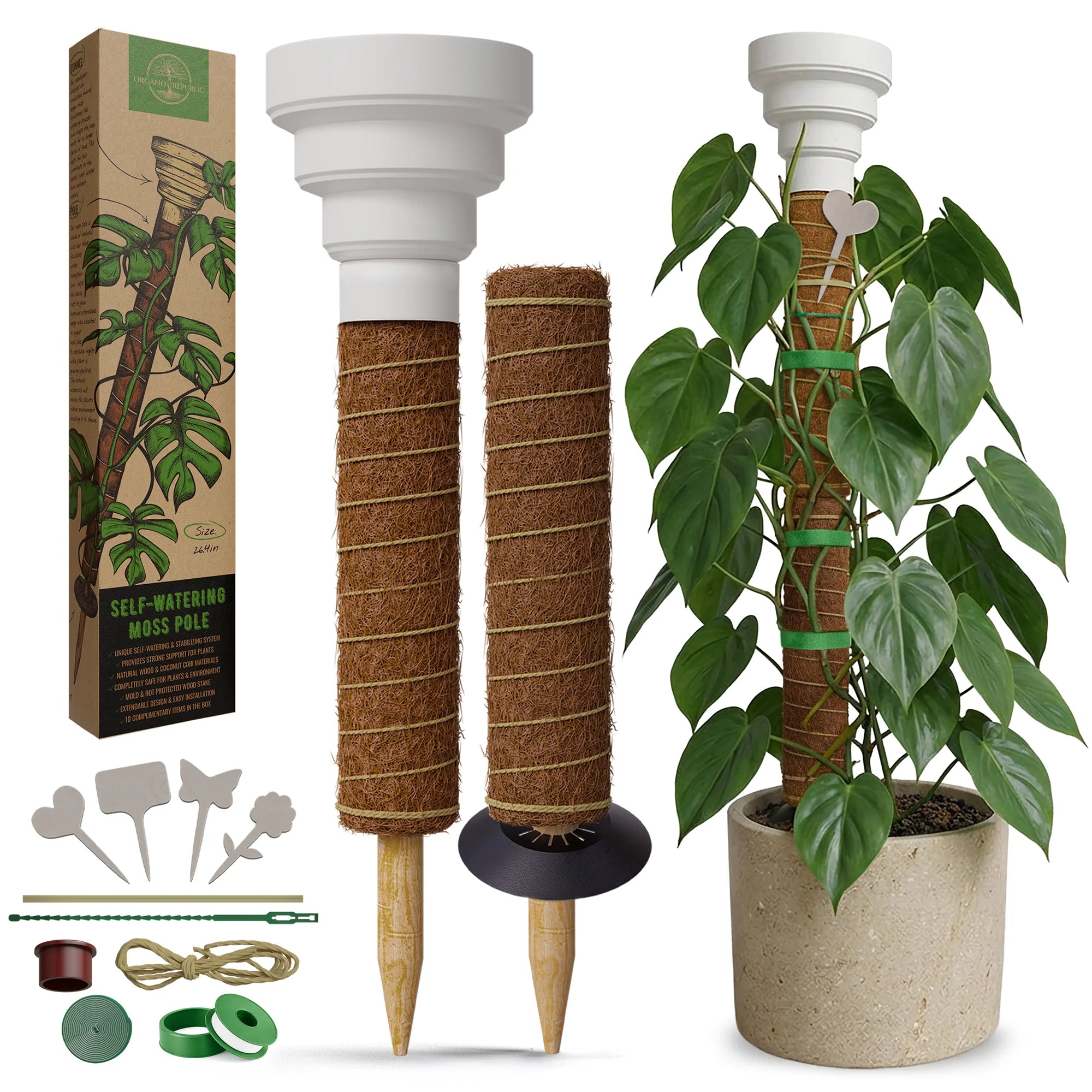 Moss Pole Monstera Plant Support Stakes - 26.4"