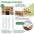 Plant Propagation Station 3 Glass Tube Wooden Folding Planks, Plant Stand Indoor Terrarium for Hydroponic Plants Home and Office Desk Decor Root Propagator, Unique Gifts for Women, Men & Plant Lovers - Organo Republic
