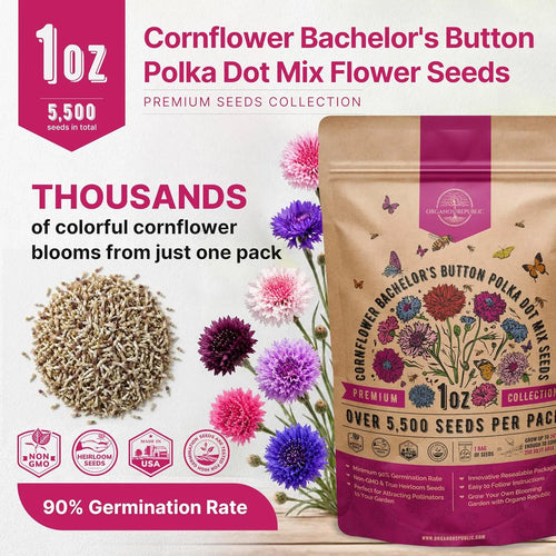 Polka Dot Mix Cornflower Seeds Organo Republic