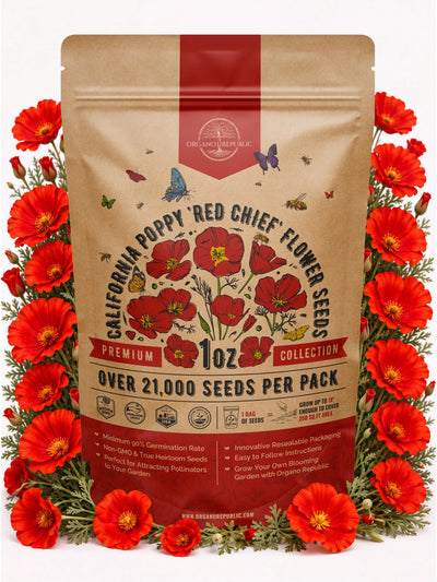 Red Chief California Poppy Seeds – Non-GMO Heirloom
