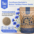 Tall Blue Cornflower Seeds Organo Republic