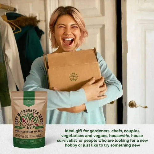 Beet Sprouting & Microgreens Seeds - Non - GMO, Heirloom Sprout Seeds Kit in Bulk 1lb Resealable Bag for Planting & Growing Microgreens in Soil, Coconut Coir, Garden, Aerogarden & Hydroponic System. - Organo Republic