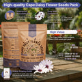 Cape Daisy Flower Seeds Pack 1 oz - Over 2,550 Non - GMO Heirloom Cape Daisy Seeds for Planting, Perennial Flowers in Individual Seed Packet, Seeds for Planting Home Garden Indoor & Outdoor Gardening - Organo Republic