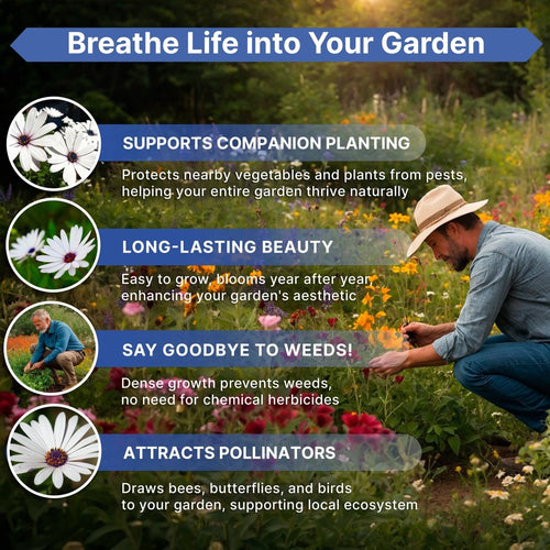 Cape Daisy Flower Seeds Pack 1 oz - Over 2,550 Non - GMO Heirloom Cape Daisy Seeds for Planting, Perennial Flowers in Individual Seed Packet, Seeds for Planting Home Garden Indoor & Outdoor Gardening - Organo Republic