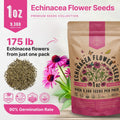 Echinacea Seeds Pack 1 oz - Over 9,300 Non - GMO Heirloom Echinacea Seeds for Planting, Perennial Flowers in Individual Seed Packet, Coneflower Seeds for Planting Home Garden Indoor & Outdoor Gardening - Organo Republic