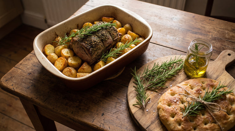 Fresh rosemary for roasts, potatoes, focaccia, and infused oil.
