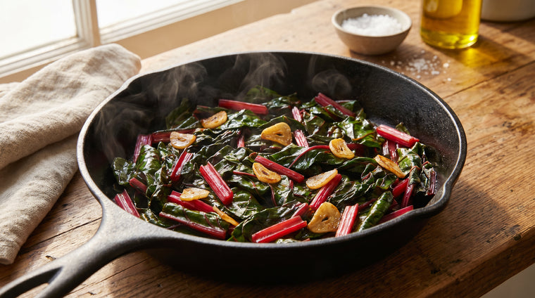Saute the colorful stems and leaves together for a quick, vibrant side.