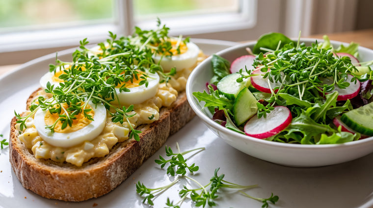 Fresh-snipped curled cress on the classic egg-and-cress sandwich.