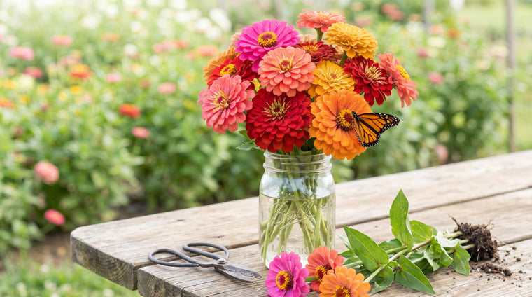 Cut zinnias often for the vase, and the more you cut the more you get.