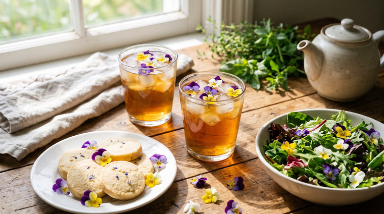 Tiny viola flowers make a charming edible garnish.