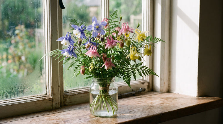 Cut columbine makes a delicate, airy cottage bouquet.