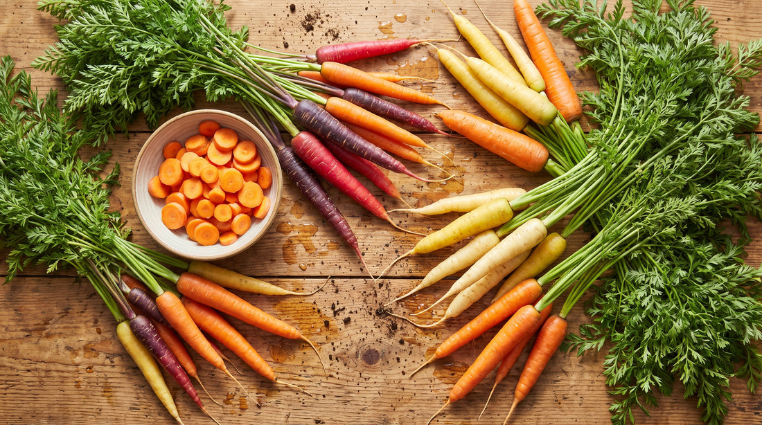 Carrots in every color, freshly pulled for the kitchen.