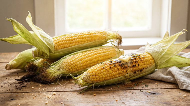 Fresh-picked sweet corn, ready to grill or boil.