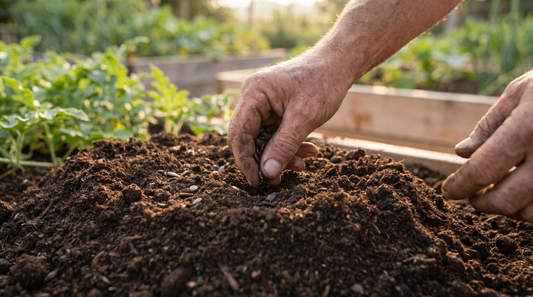 Direct-sow watermelon seeds into warm soil mounds, or start indoors 3 to 4 weeks early in cool climates.
