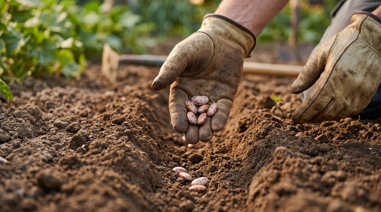Direct-sow bean seeds into warm soil after frost; they do not transplant well.