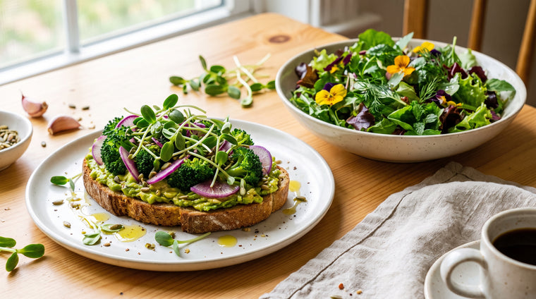 Fresh microgreens add flavor, color, and nutrition to salads, toast, and bowls.