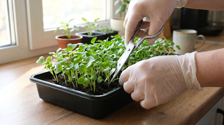 Sow Chinese cabbage seeds dry on a moist tray; no soak needed.
