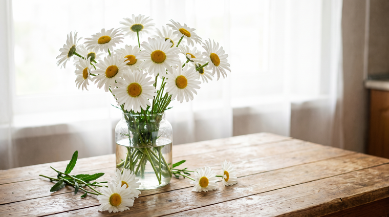 Cut Shasta daisies early in the morning for a vase that stays fresh for a week or more.