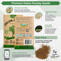 Italian Parsley Seeds Pack 5G - Over 2,000 Non - GMO Heirloom Parsley Seeds for Planting Herbs in Individual Seed Packet, Herbs Seeds for Planting Home Garden Indoor & Outdoor Gardening - Organo Republic