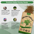 Italian Parsley Seeds Pack 5G - Over 2,000 Non - GMO Heirloom Parsley Seeds for Planting Herbs in Individual Seed Packet, Herbs Seeds for Planting Home Garden Indoor & Outdoor Gardening - Organo Republic